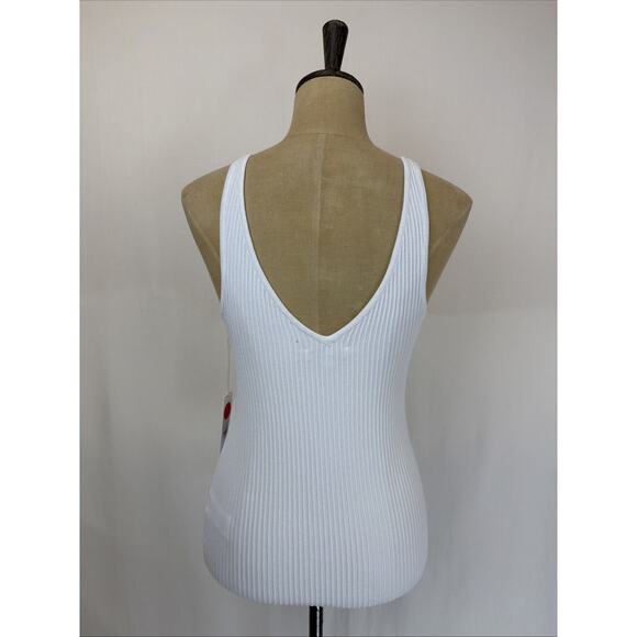 NWT Another Love "Noa" White Ribbed Knit V-Neck Tank #0641 Size XL - Picture 3 of 6